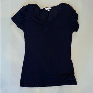 Soft, thin black short-sleeve v neck!